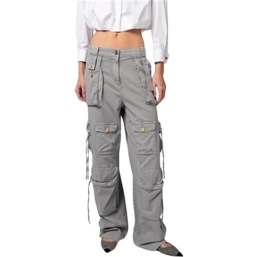 Elisabetta Franchi jeans donna cargo con lacci grigio / 26