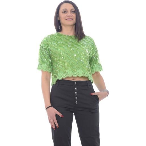 Ermanno Scervino top donna con paillettes verde / 44