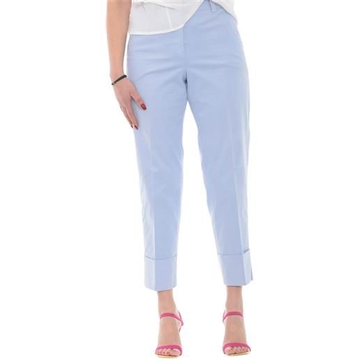 Peserico pantaloni donna crop azzurro / 38