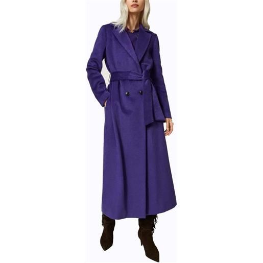 Twinset Milano cappotto donna con cintura rimovibile viola / 40