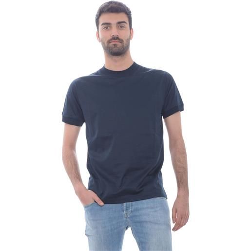 Tagliatore t shirt uomo con dettagli in maglia blu / 48