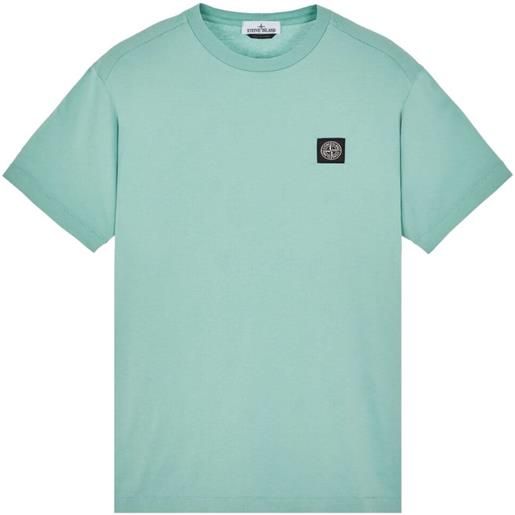 Stone Island t shirt uomo con logo patch verde / s