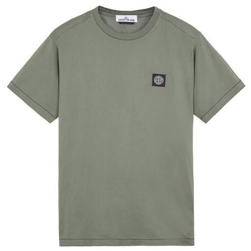 Stone Island t shirt uomo con logo patch verde militare / l
