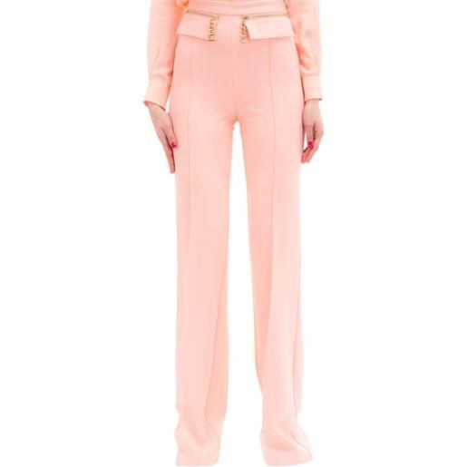 Elisabetta Franchi pantalone donna con catene e charm rosa / 42