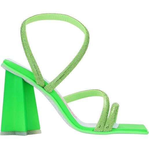 Chiara Ferragni sandalo donna con strass e tacco geometrico verde / 36