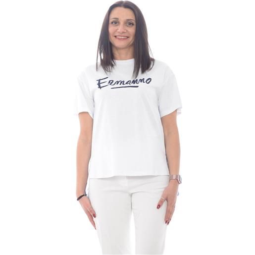 Ermanno Firenze t-shirt donna stampa retro bianco / 38