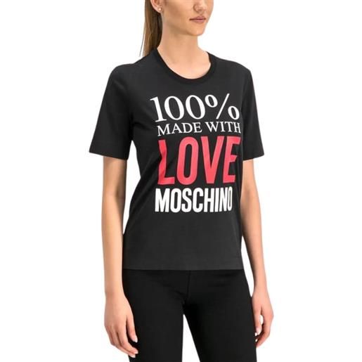 Love Moschino t-shirt donna con maxi stampa nero / 44