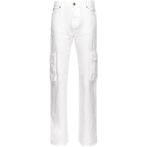 Pinko jeans donna cargo bull strappi e rammendi caty bianco / 25