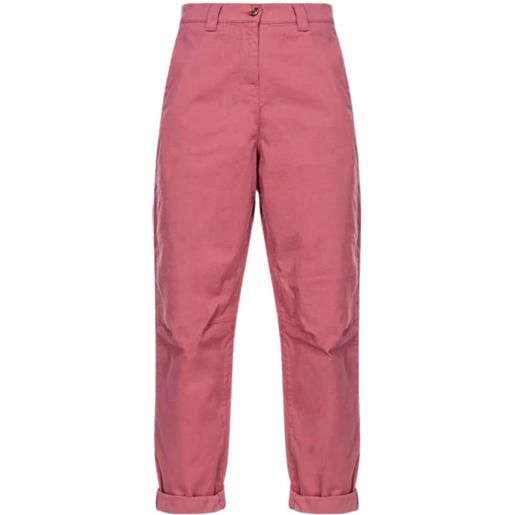 Pinko pantaloni donna carrot in tessuto cavallery polissena rosa / 36