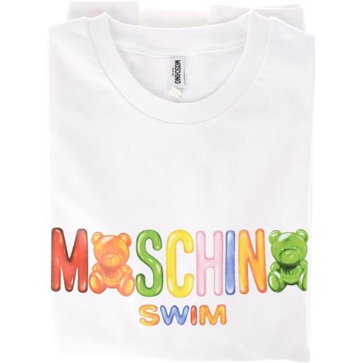 Moschino swim felpa donna lettering multicolore bianco / m
