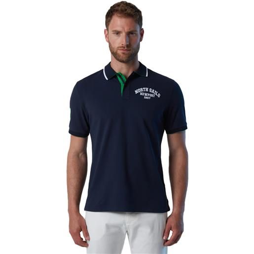 North Sails polo uomo North Sails piquet stretch logo arched chest navy