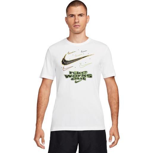 Nike t-shirt fitness dri-fit uomo bianco