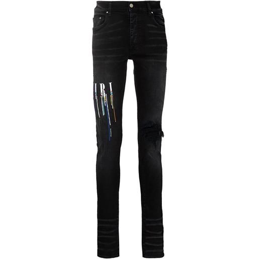 AMIRI jeans skinny con ricamo - nero