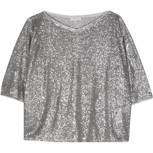 Antonelli t-shirt con paillettes - argento