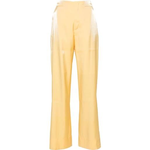 AERON pantaloni vapor lamé - giallo