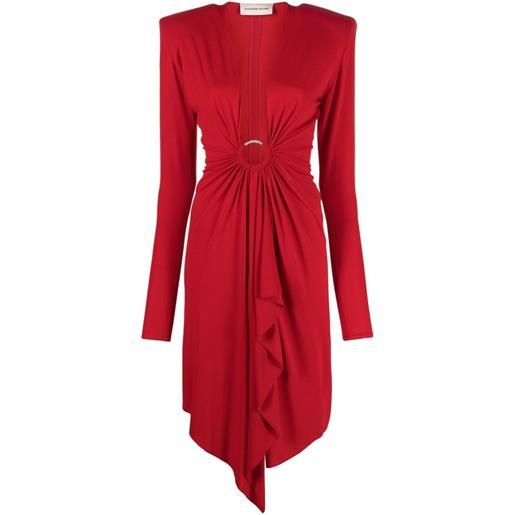 ALEXANDRE VAUTHIER abito con dettaglio drappeggio rosso / 40