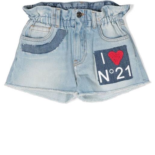 N.21 shorts con patch logo blu / 8a