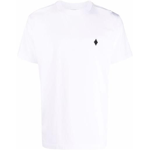 MARCELO BURLON t-shirt con logo ricamato bianco / s