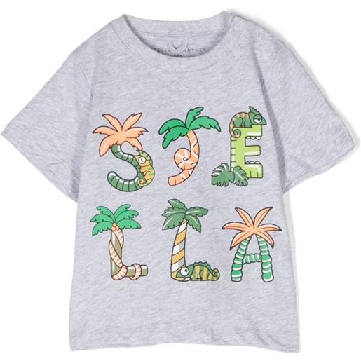 STELLA MCCARTNEY KIDS t-shirt con stampa logo jungle grigio / 6m