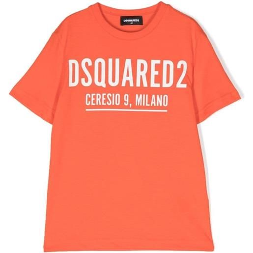 DSQUARED2 t-shirt con stampa address arancione / 8a