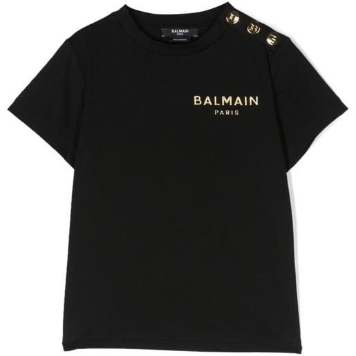 BALMAIN t-shirt con bottoni nero / 8a