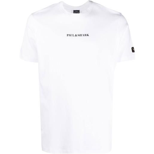 PAUL & SHARK t-shirt stampa logo bianco / m
