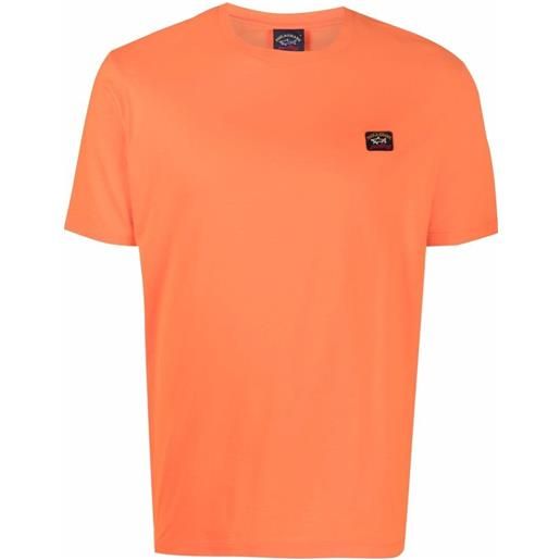 PAUL & SHARK t-shirt con patch logo arancione / xl