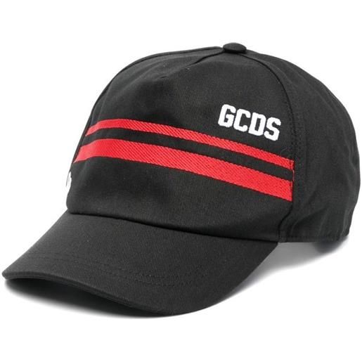 GCDS cappello con logo ricamato nero / 56