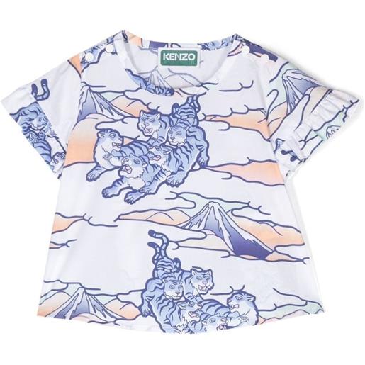 KENZO t-shirt tiger on mountain bianco / 9m