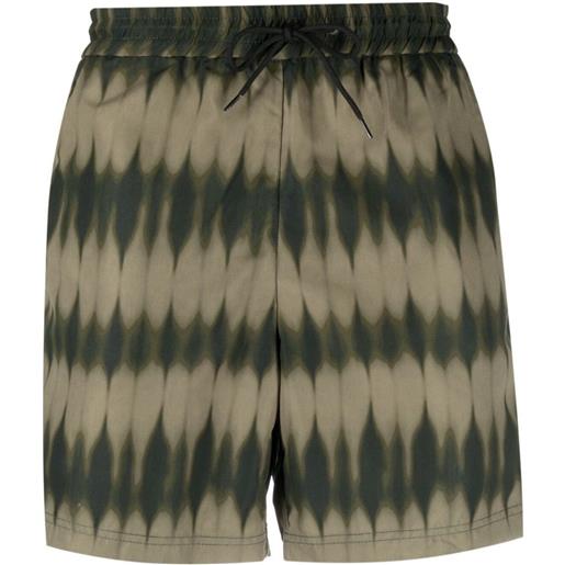 A.P.C. shorts bobby con stampa tie-dye verde / s