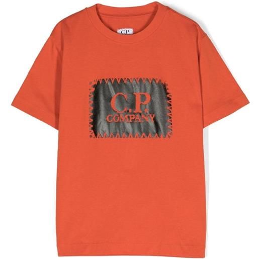 C.P. COMPANY t-shirt con logo arancione / 8a