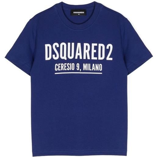 DSQUARED2 t-shirt con stampa address blu / 8a