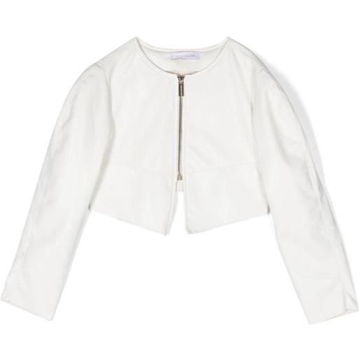 MONNALISA giacca corta in tessuto spalmato bianco / 8