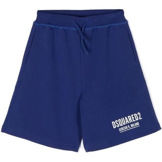 DSQUARED2 shorts con stampa address blu / 8a
