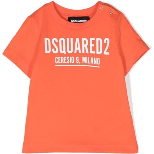 DSQUARED2 t-shirt stampa logo arancione / 9m