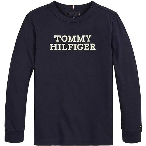 TOMMY HILFIGER t-shirt a maniche lunghe logata blu / 8a