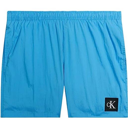 CALVIN KLEIN shorts mare con logo piccolo laterale blu / s