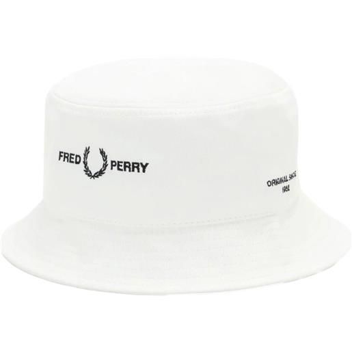 FRED PERRY bucket con logo a contrasto bianco / tu