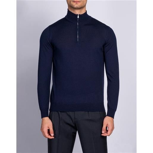 CORSINELABEDOLI maglione collo alto con texture blu / 46