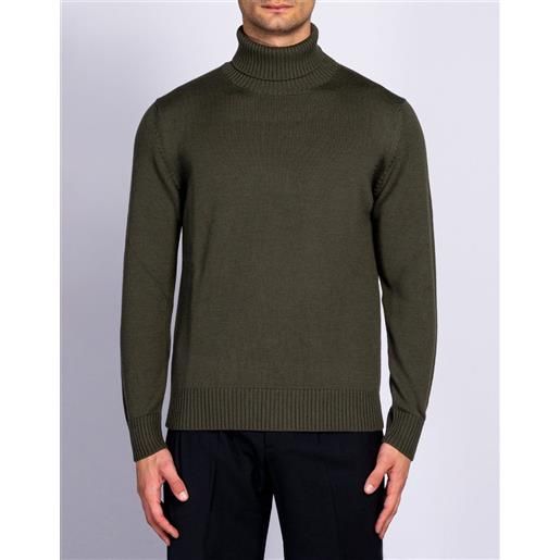 CORSINELABEDOLI maglione collo alto con texture verde / 46