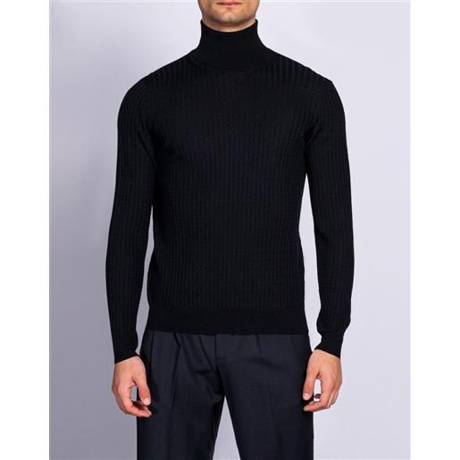 CORSINELABEDOLI maglione collo alto con texture nero / 48