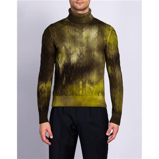 CORSINELABEDOLI maglione collo alto con texture verde / 46