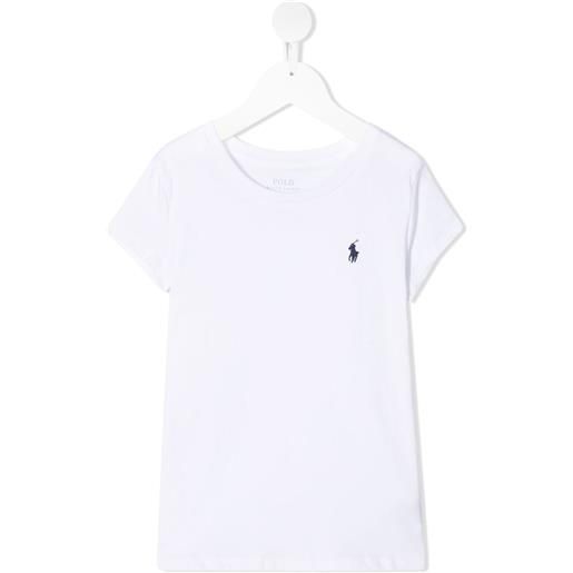 RALPH LAUREN t-shirt con logo ricamato a contrasto bianco / s