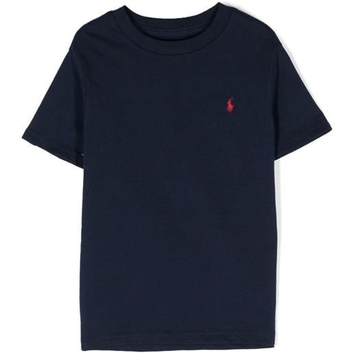 RALPH LAUREN t-shirt con logo ricamato a contrasto blu / 2a
