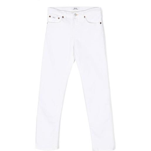 RALPH LAUREN jeans slim con patch logata posteriore bianco / s