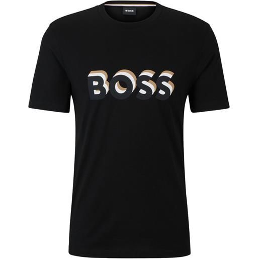 BOSS t-shirt con logo frontale nero / s