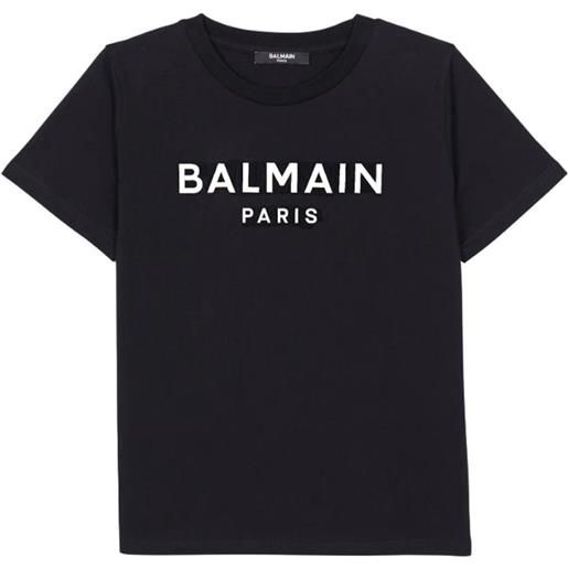 BALMAIN t-shirt con logo a contrasto nero / 10a