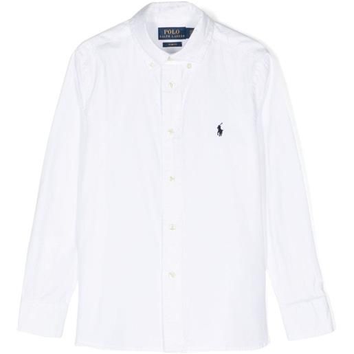 RALPH LAUREN camicia con logo ricamato a contrasto bianco / 2a