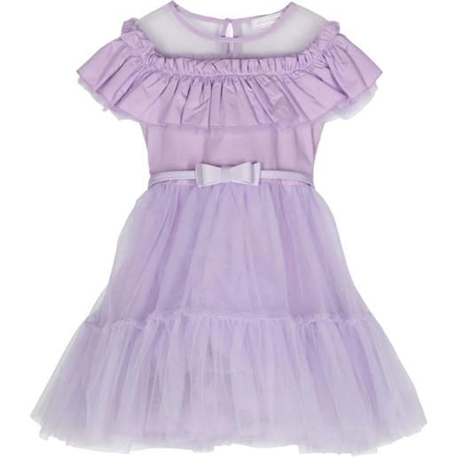 MONNALISA abito rouches in tulle viola / 2a