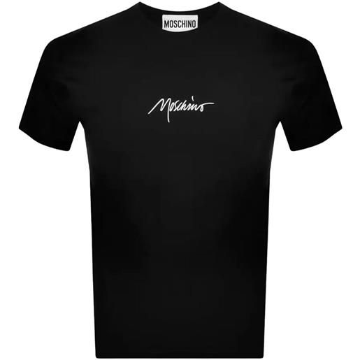 MOSCHINO t-shirt con logo frontale a contrasto nero / 46